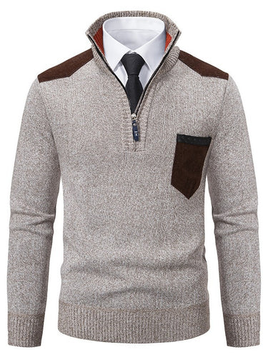 Herren modischer Pullover mit kurzem Reißverschluss und eleganten Details Drune