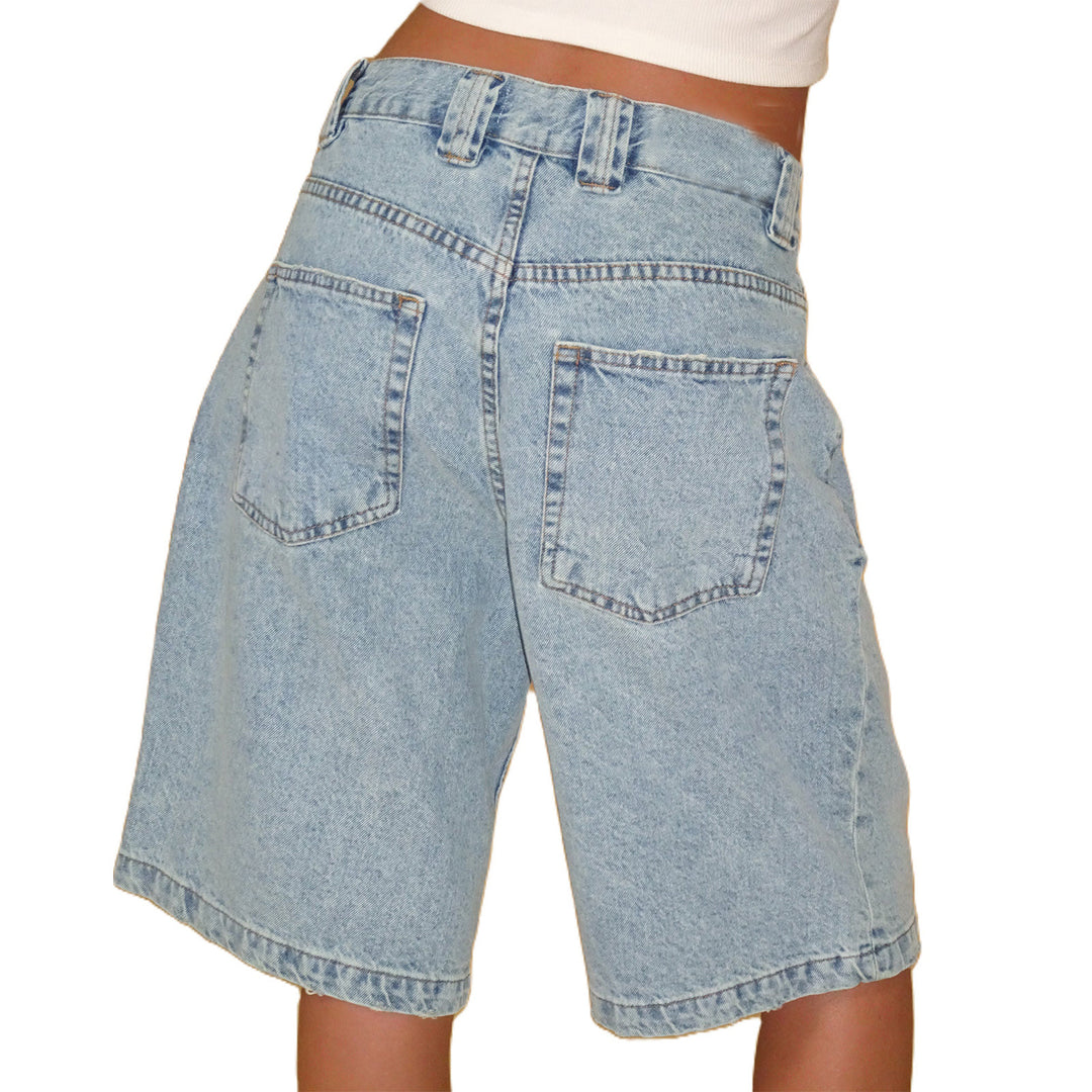 Damen Relaxed Fit Denim-Bermuda mit hohem Bund Drune