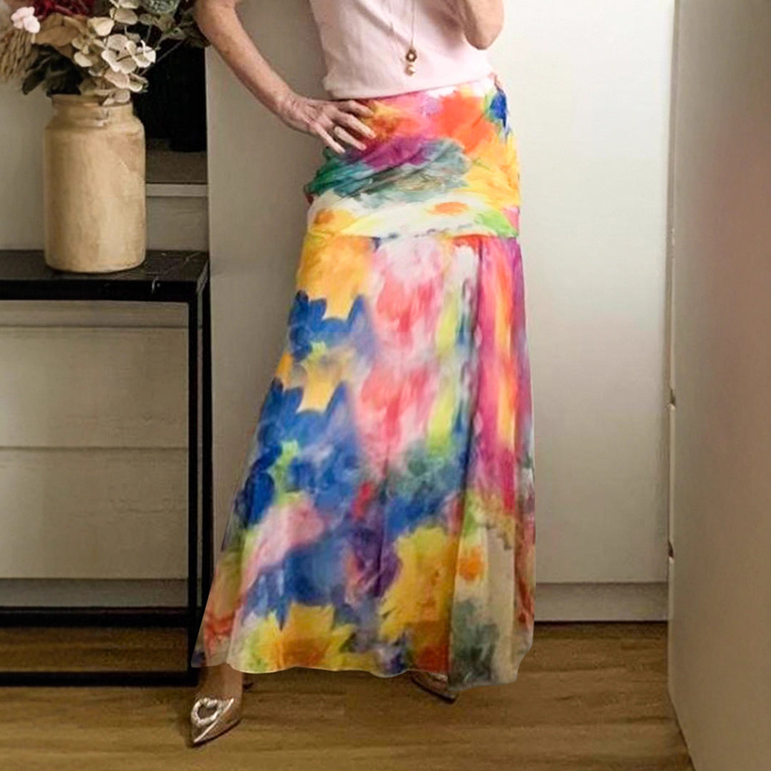Damen Maxirock mit elegantem Blumenmuster und fließendem Schnitt Drune