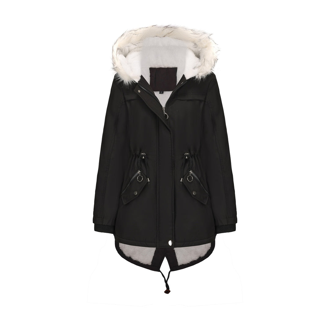 Damen modische Übergangsjacke mit kuscheligem Innenfutter und verstellbarem Bund Drune