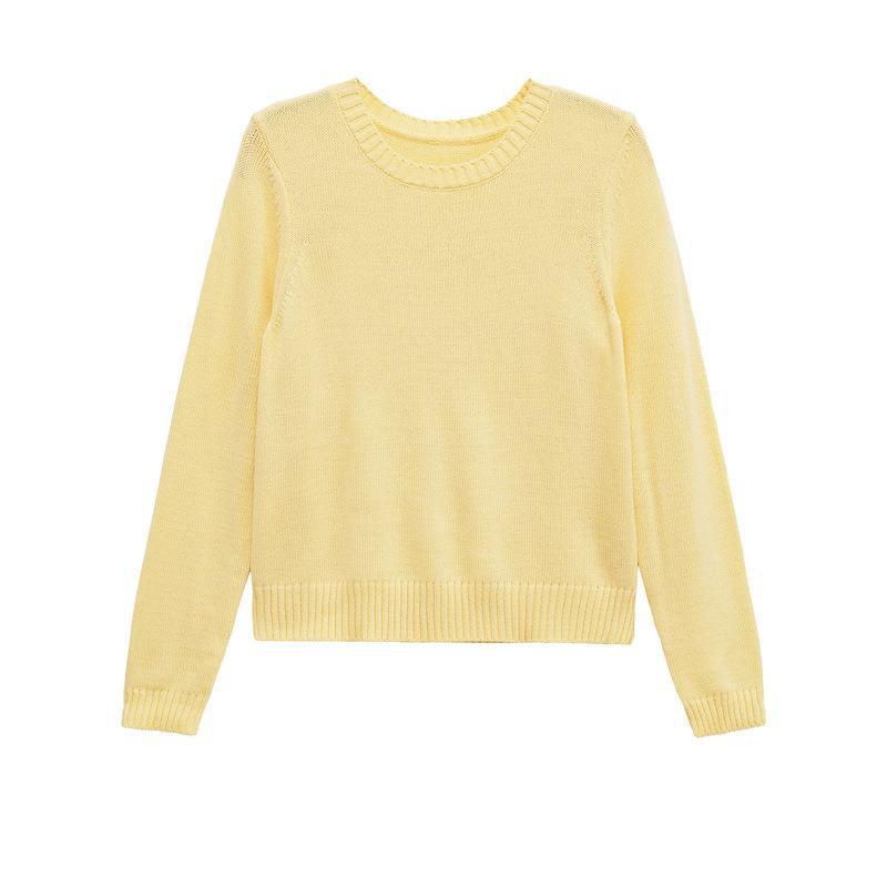 Damen Feinstrickpullover mit Rundhalsausschnitt und feinem Garn Drune