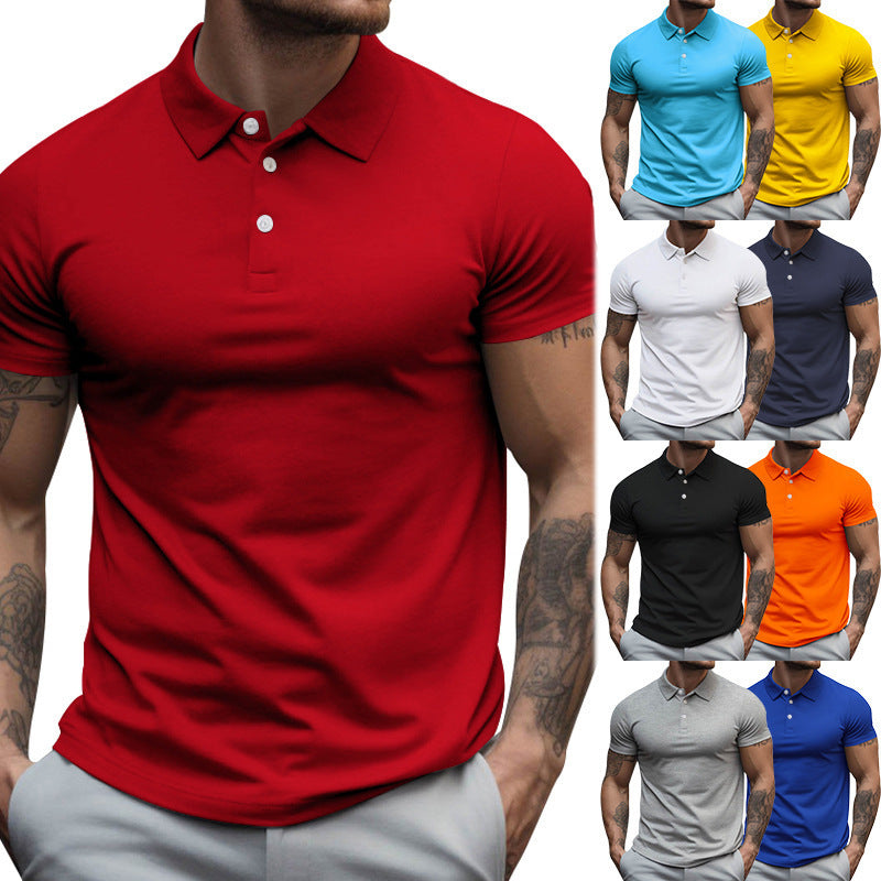 Herren nan tailliertes Stretch-Polo mit Hemdkragen kurzer Knopfleiste und körpernahem Schnitt Drune