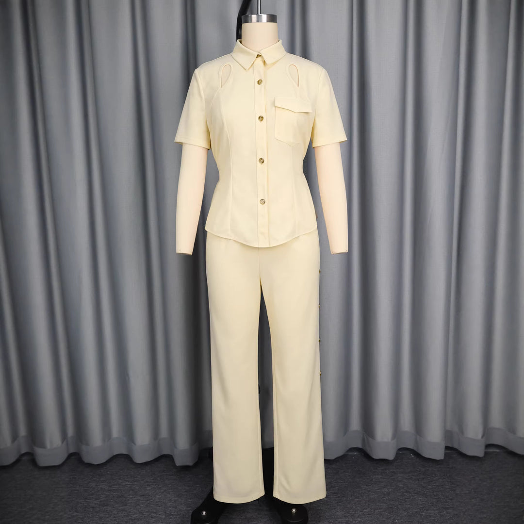 Damen Chic Blusen- und Hosen-Set Drune