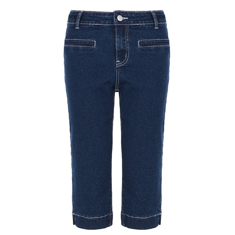 Damen klassische Jeans im Komfortschnitt mit turn-up Saum Drune