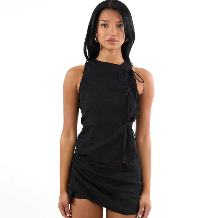 Damen Verspieltes Wickelkleid mit seitlichen Rüschendetails Drune