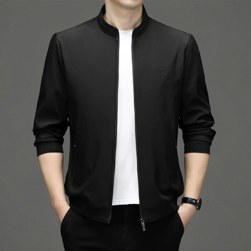 Herren leichte Sportjacke mit elastischem Kragen und seitlichen Taschen Drune
