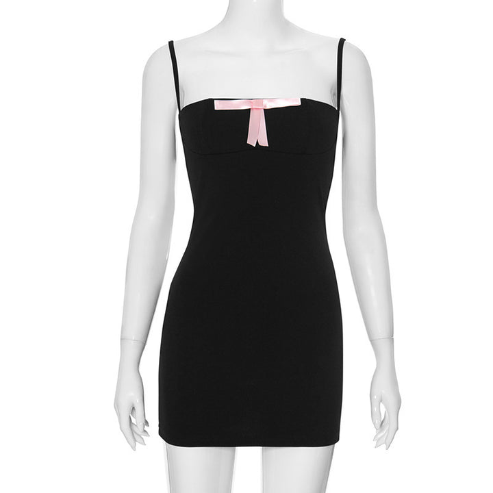 Damen Minikleid mit zarter Satin-Schleife und figurbetontem Schnitt Drune