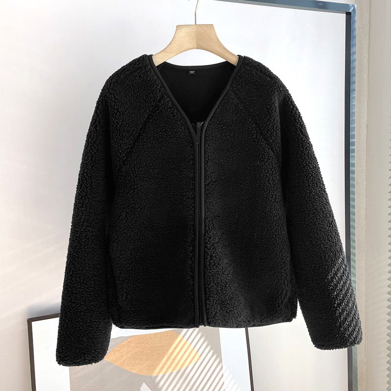 Damen Kuscheljacke mit durchgehendem Reißverschluss und weichem Fleecefutter Drune