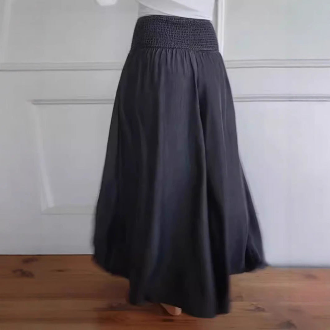 Damen weite Baumwollhose mit elastischem Bund und praktischen Taschen Drune