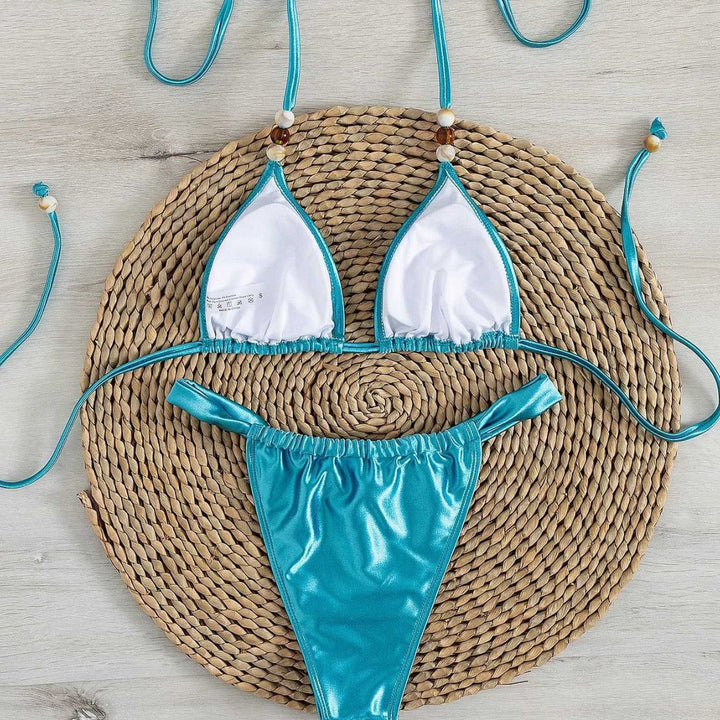 Damen Triangel-Bikini mit elegantem Falten-Design Drune