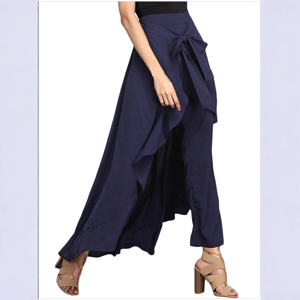 Damen Eleganter Wickelrock mit Rüschen Drune