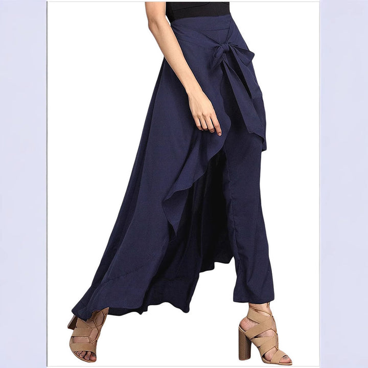 Damen Eleganter Wickelrock mit Rüschen Drune