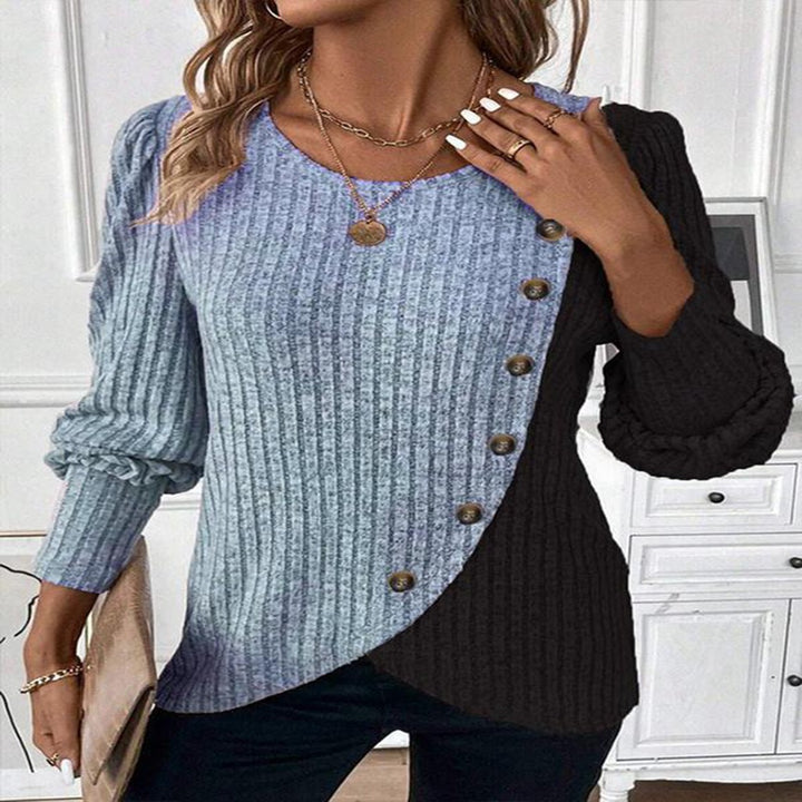 Damen Pullover mit asymmetrischem Schnitt und Knopfdetails Drune