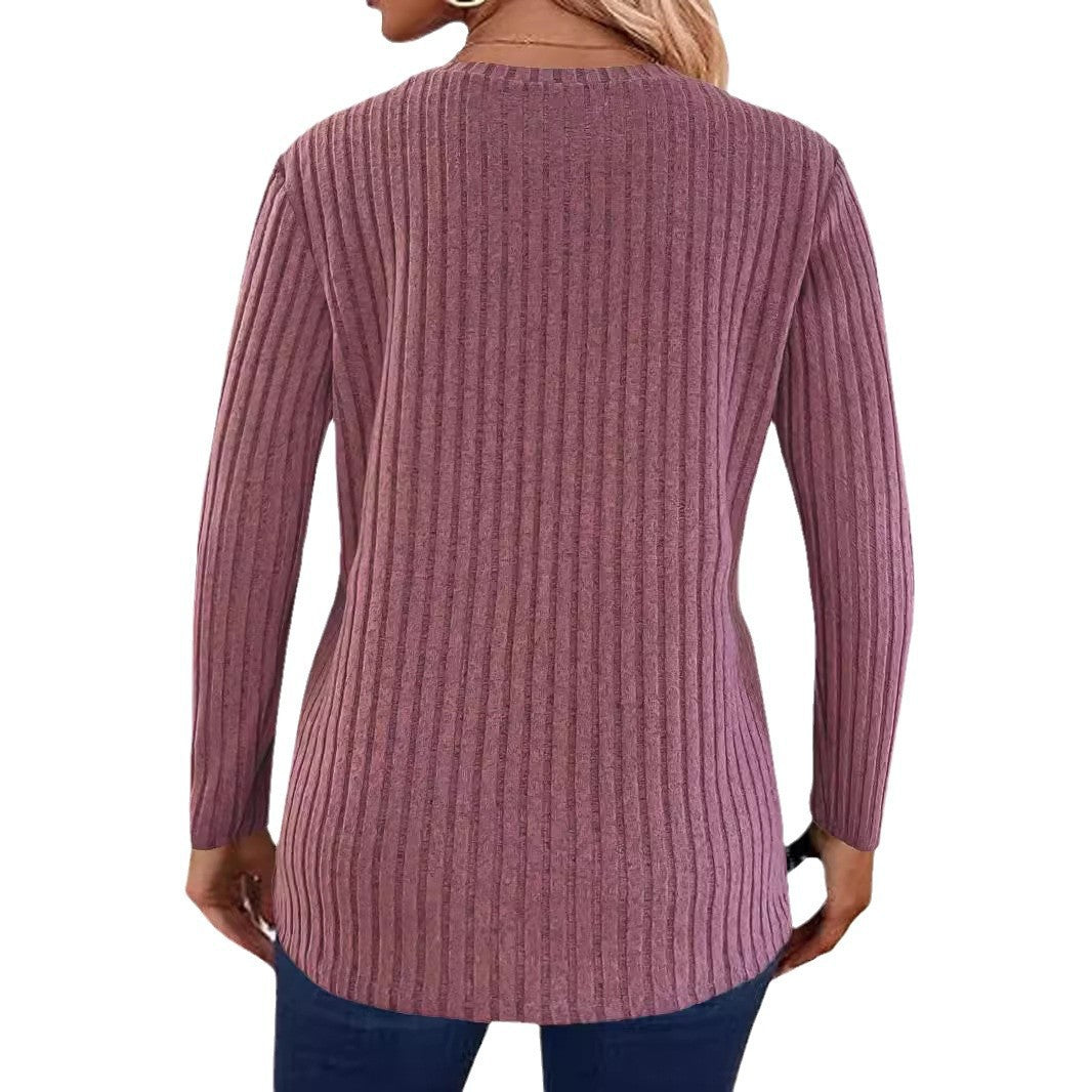 Damen Strickpullover mit Knopfdetails Drune