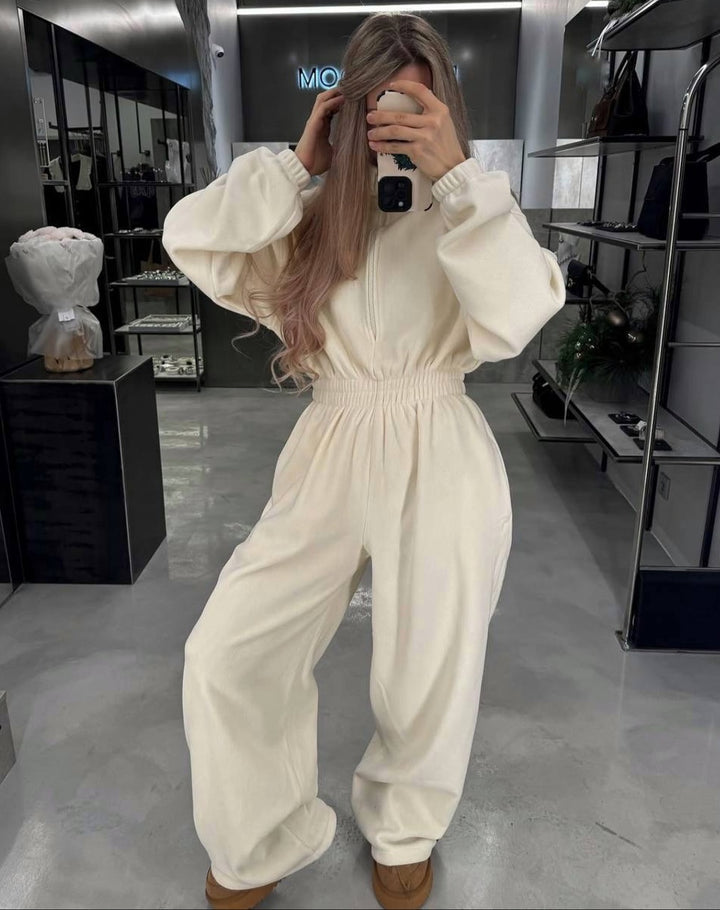 Damen gemütlicher Fleece-Jumpsuit Drune