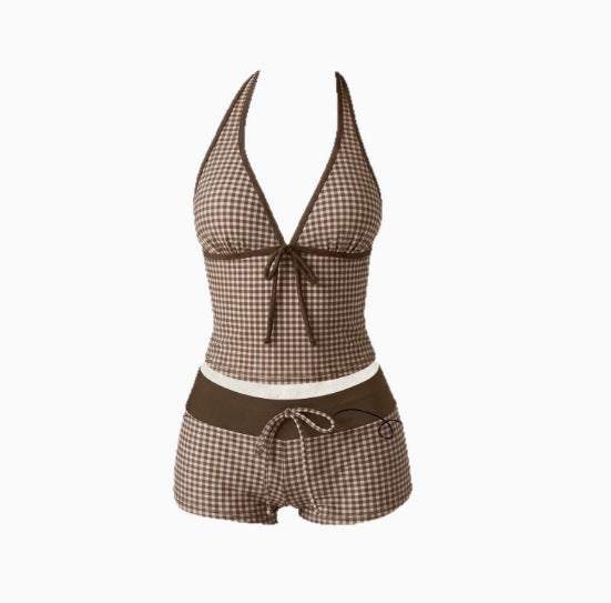 Damen Tankini mit modischem Punktmuster und verstellbarem Halter Drune