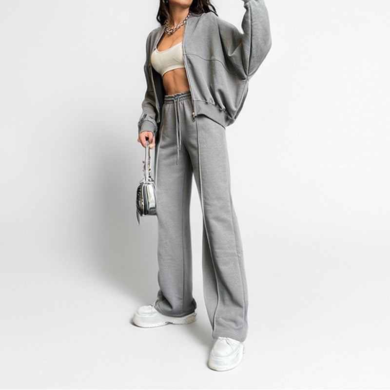 Damen lässiges Freizeit-Set mit weitem Schnitt und elastischem Bund Drune