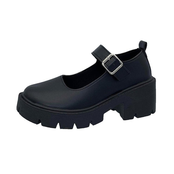 Damen Mary Jane Schuhe mit robustem Plateau und modischem Riemchen Drune