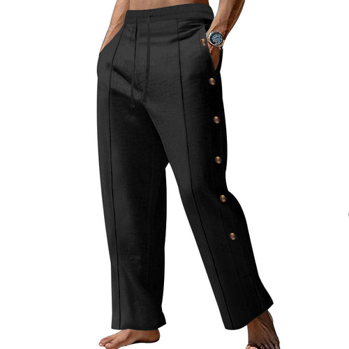 Herren Elegante Freizeithose mit verstellbarem Bund und praktischen Druckknöpfen Drune
