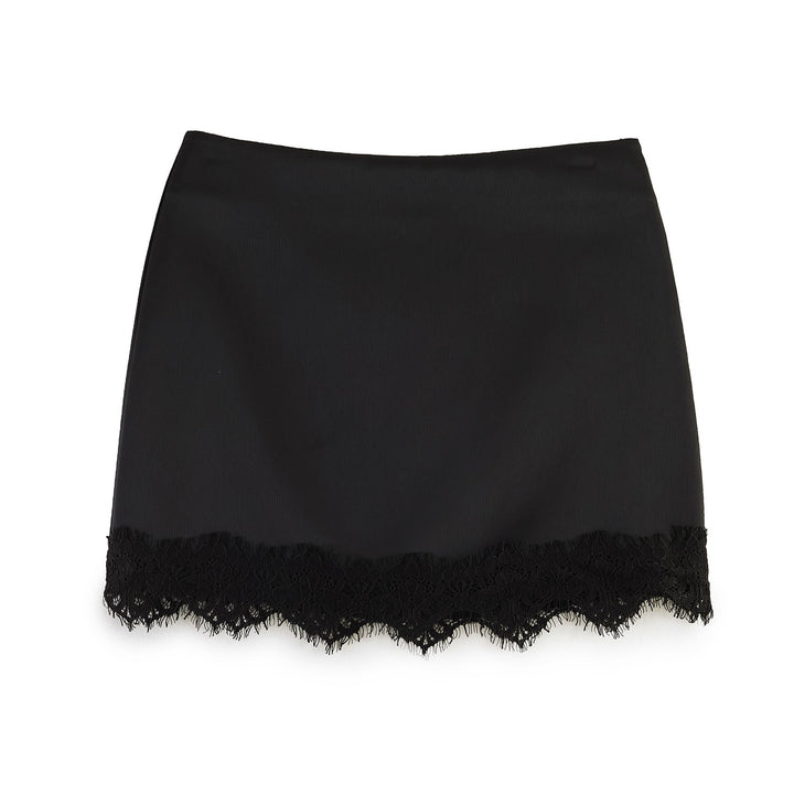 Damen Feiner Rock mit eleganter Spitzenverzierung Drune