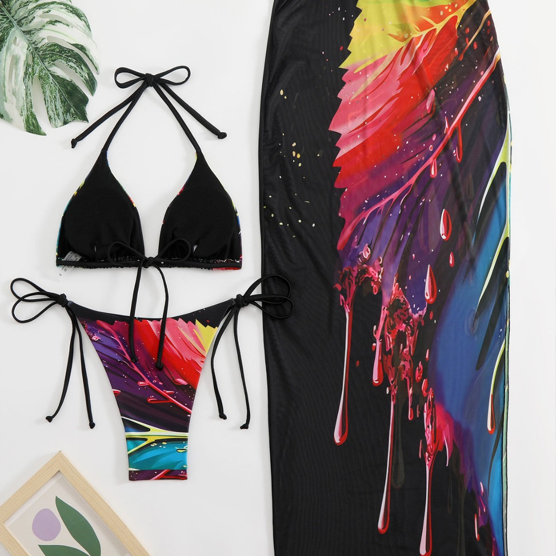 Damen Bikini-Set mit länglichem Rock Drune