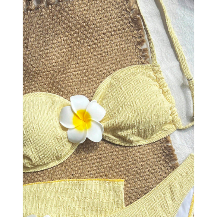 Damen Badeanzug-Set mit elegantem Bandeau-Oberteil und hoch geschnittenem Unterteil Drune