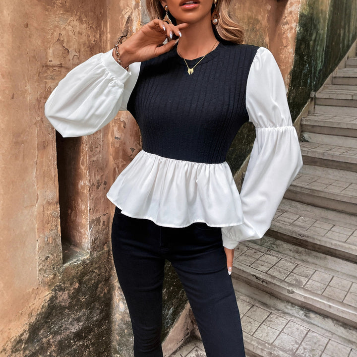 Damen Bluse mit voluminösen Puffärmeln und strukturiertem Oberteil Drune