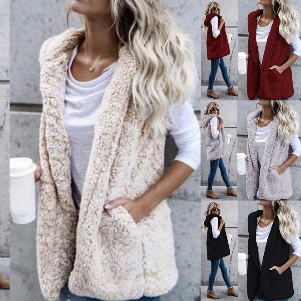 Damen Fleece Weste mit offenem Design und praktischen Taschen Drune