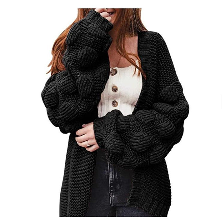 Damen Strickjacke mit strukturierten Ärmeln Drune