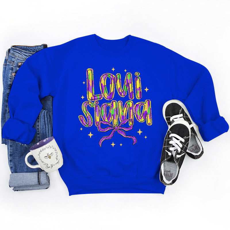 Damen Sweatshirt mit kreativem Schriftzug und weichem Innenfutter Drune