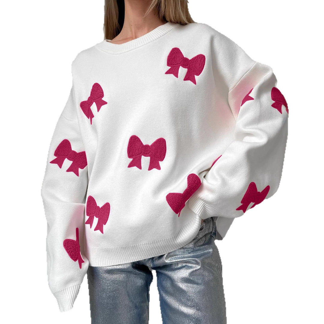 Damen modischer Pullover mit auffälligen Schleifendetails Drune