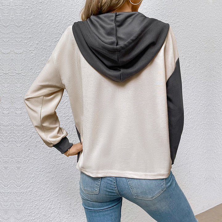 Damen Lässiges Kapuzenoberteil mit strukturiertem Stoff und modernen Details Drune