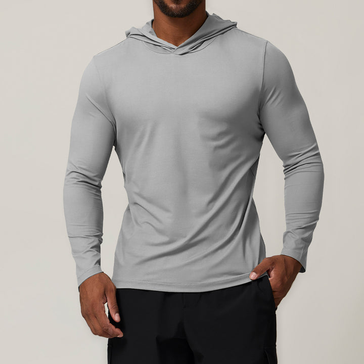 Herren Longsleeve mit Kapuze und feuchtigkeitstransportierender Technologie Drune