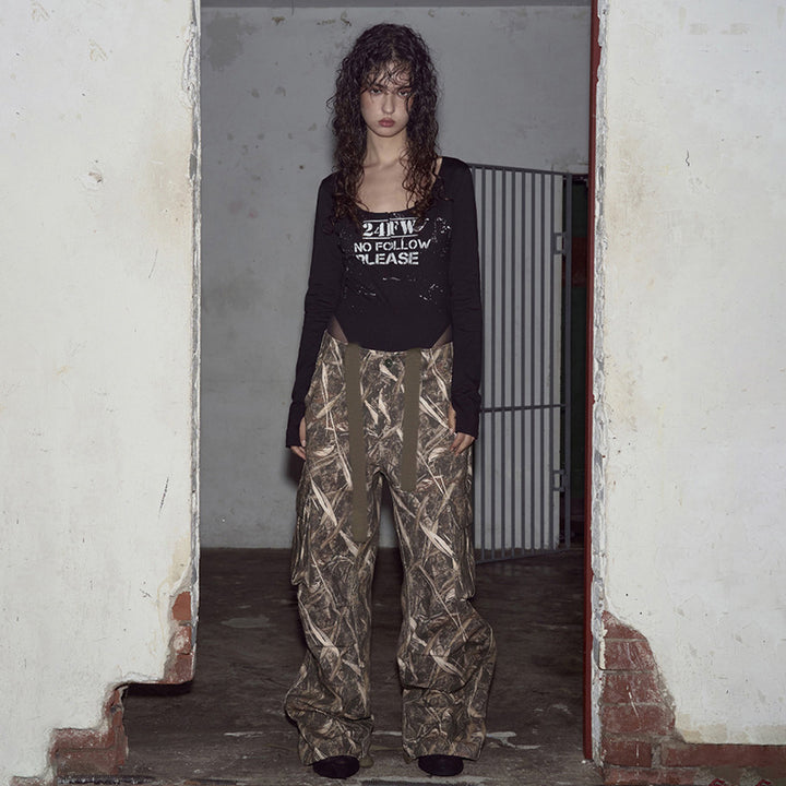Damen Utility-Hosen im Camouflagedesign mit verstellbarem Bund und praktischen Seitentaschen Drune