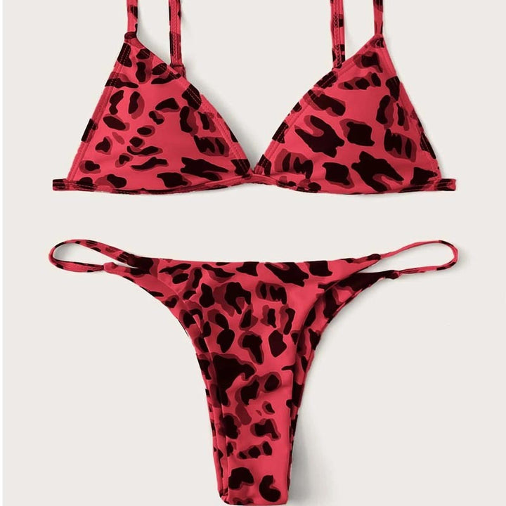 Damen Triangel-Bikini mit aufregendem Leoparden-Design Drune
