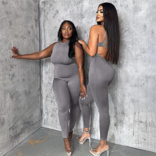 Damen Sportlicher Langoverall mit innovativem Cut-Out Drune