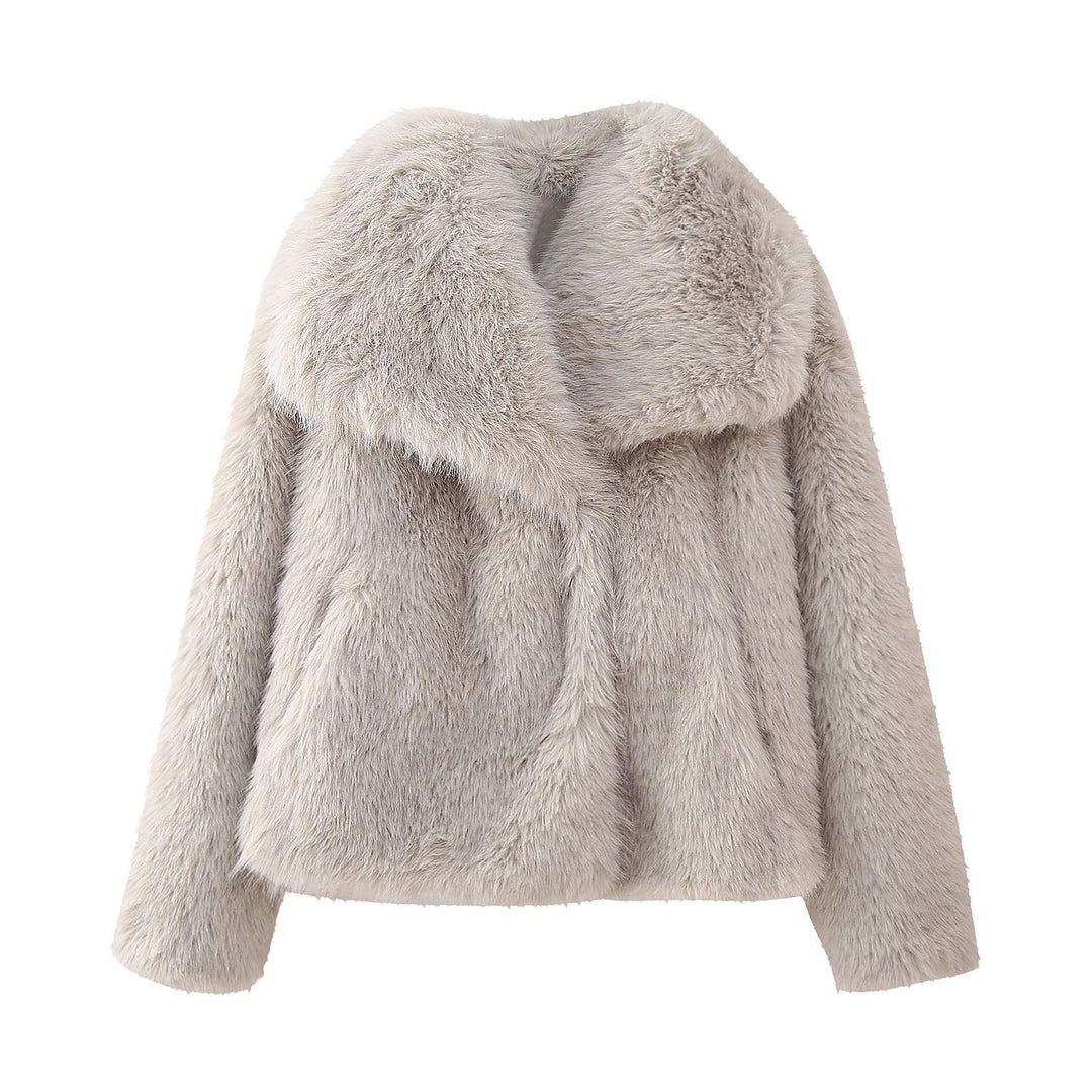 Drune | Kunstfelljacke - Kuscheliger Teddy Mantel Warm Weich Beige