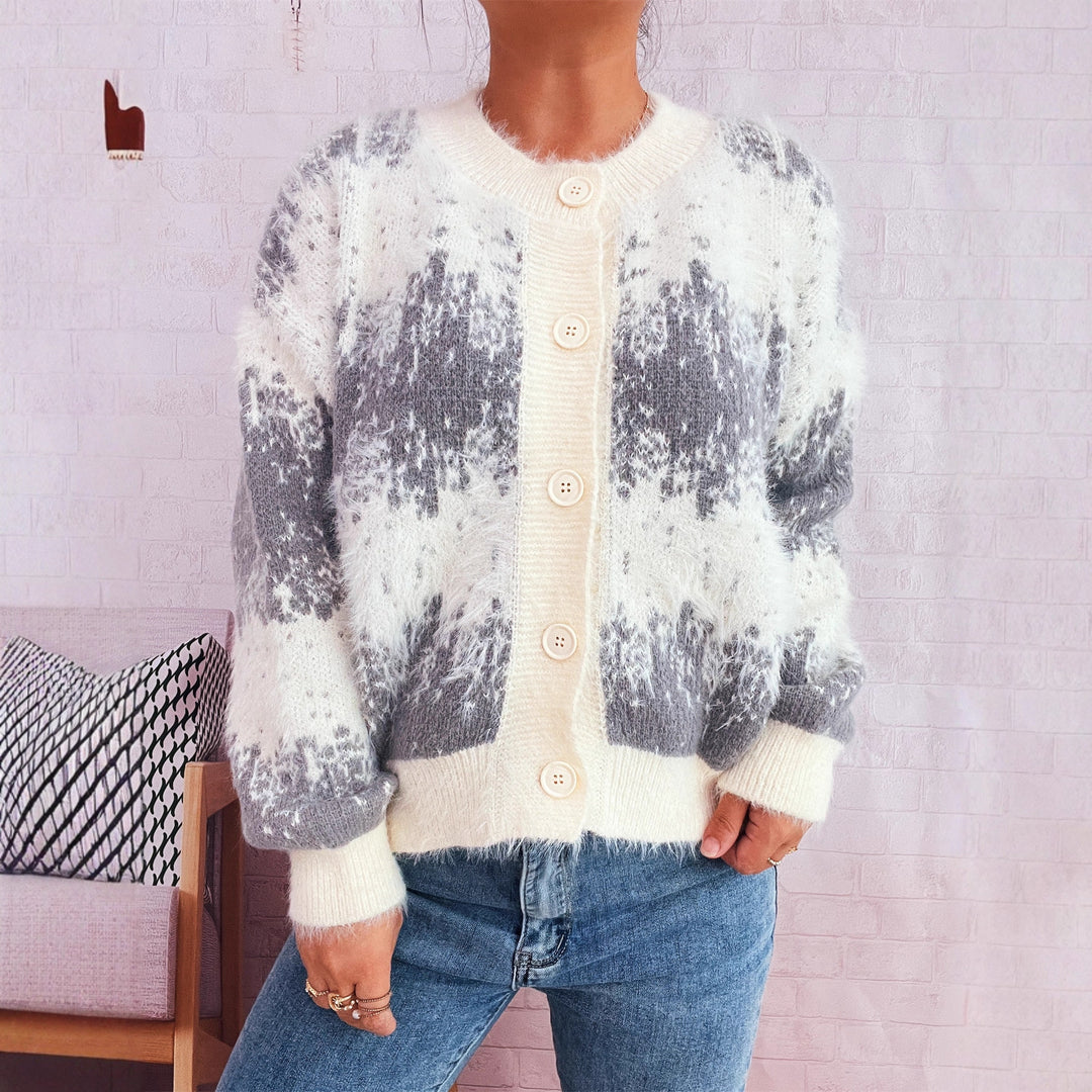 Damen Strickjacke mit farbenfrohem Muster Drune