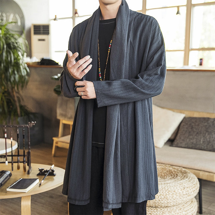 Herren lässige Kimono-Jacke mit elegantem Schnitt und weichem Gewebe Drune