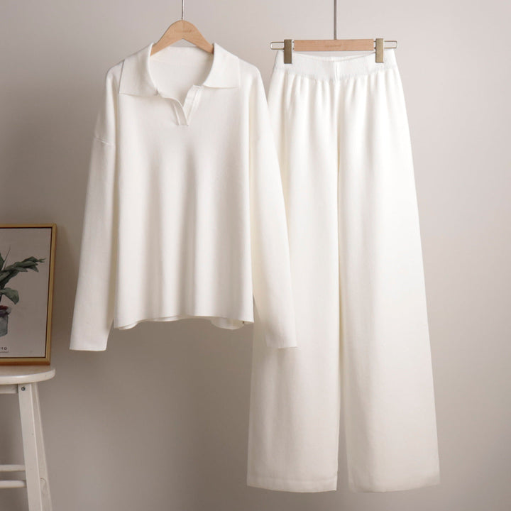 Drune | Loungewear Set - Oversized Pullover mit Kragen und Weite Hose - Perfekt für Zuhause & Freizeit