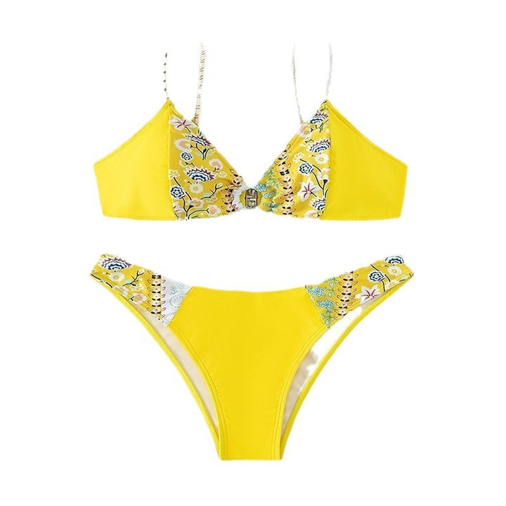 Damen Bikini-Set mit floralem Design und hochgeschnittenem Slip Drune