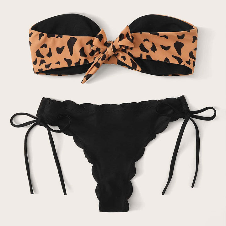 Damen Bandeau-Bikini mit modischem Knotendetail Drune
