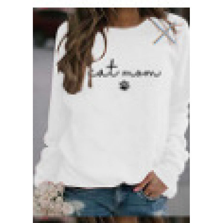 Damen Sweatshirt mit kreativem Katzenmama-Design Drune