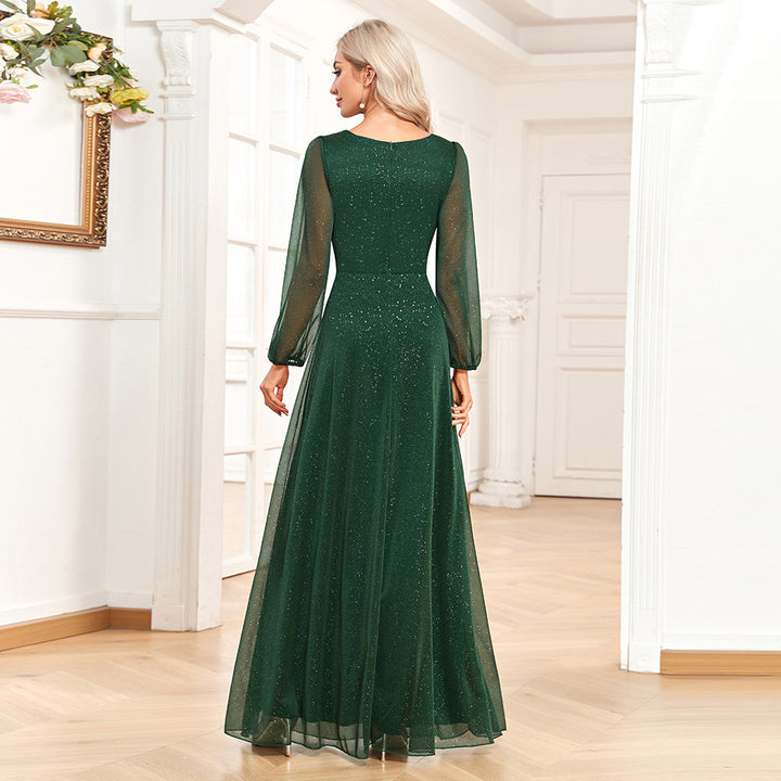 Drune | Cocktail Abendkleid Kor Kostüme Plus Size Lang Gastgeber Solo Grünes Kleid