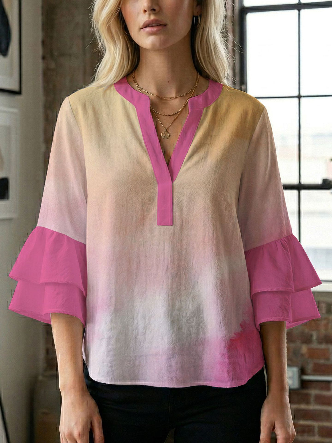 Damen Bluse mit wunderschönen floralem Design Drune