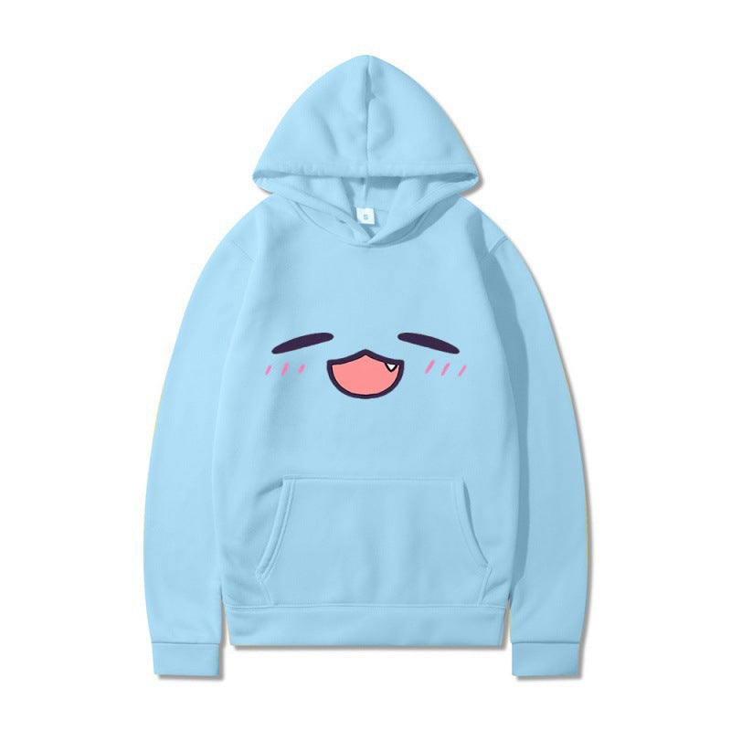 Damen Kapuzenpullover mit fröhlichem Cartoon-Gesicht und bequemer Passform Drune