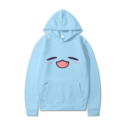 Damen Kapuzenpullover mit fröhlichem Cartoon-Gesicht und bequemer Passform Drune