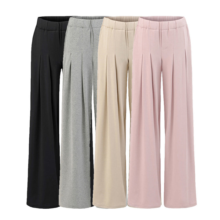 Damen lässige, weite Freizeithose mit Bundfalten Drune