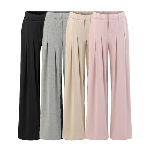 Damen lässige, weite Freizeithose mit Bundfalten Drune