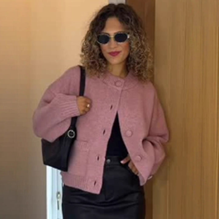 Damen lässige Strickjacke mit Knopfdetails und bequemem Schnitt Drune